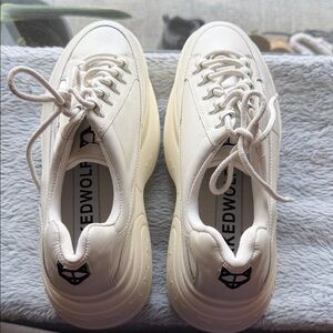 Naked Wolfe Cream Platform Sneakers